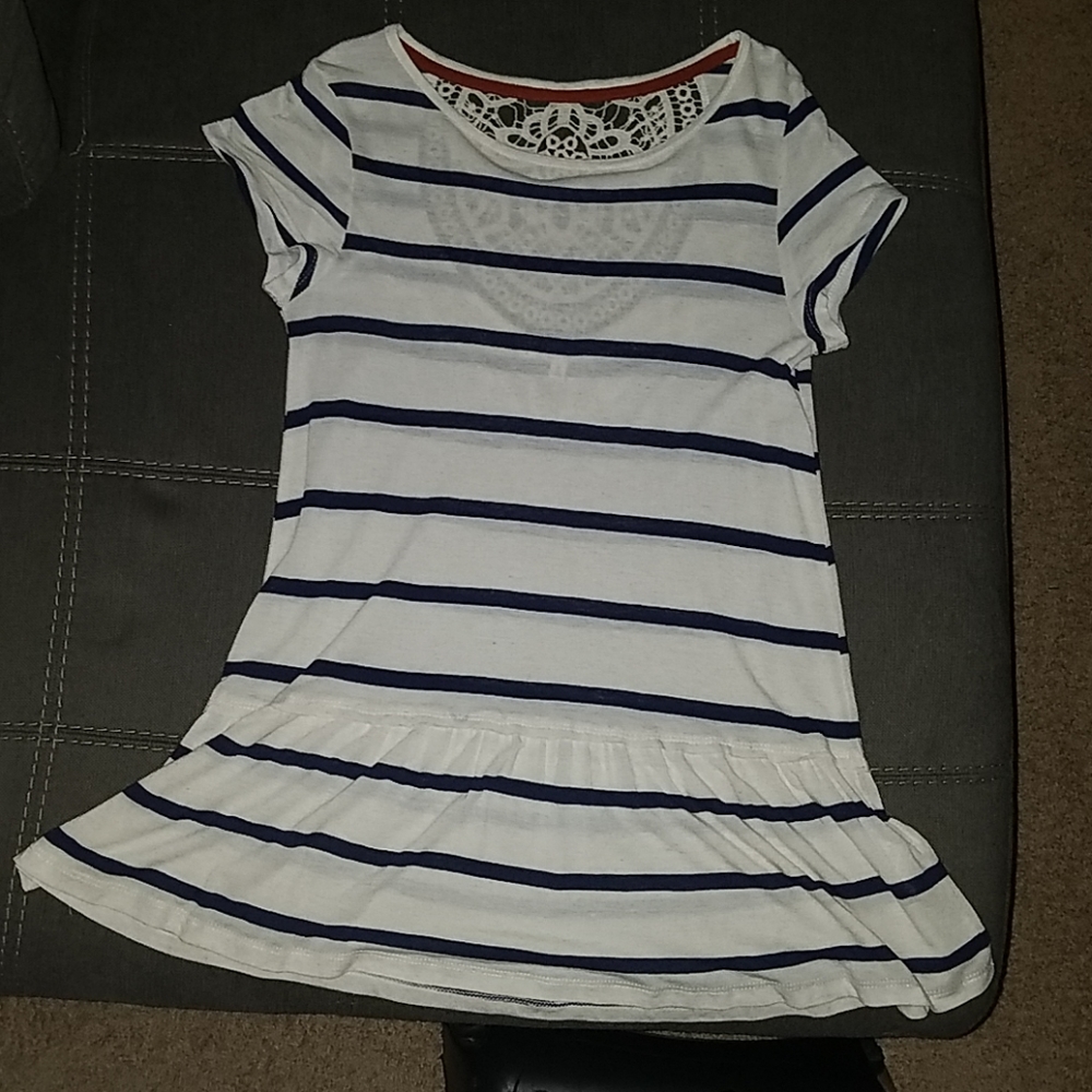 Jolt Navy and White stripe short sleeve